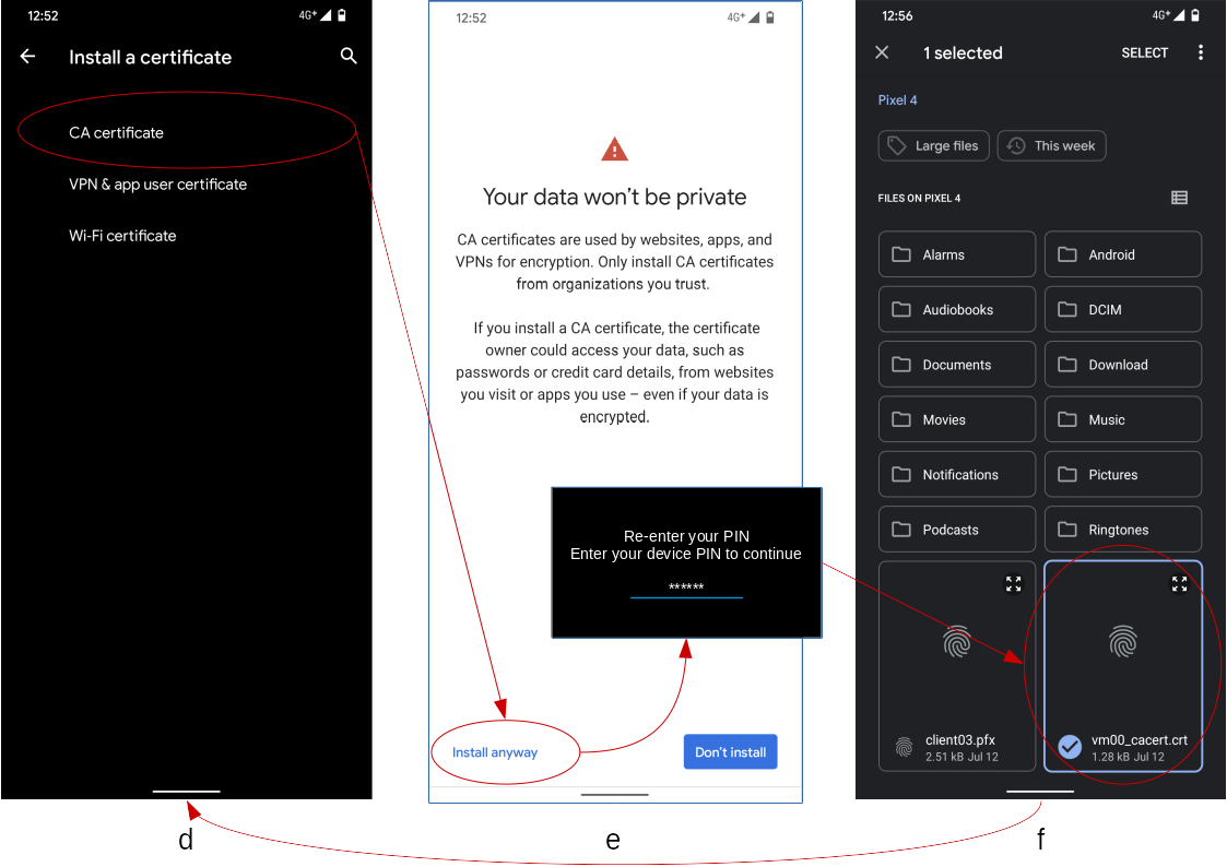 Install a self-signed server certificate