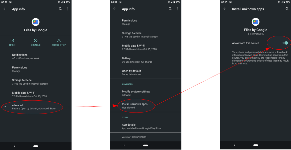 Settings for Files